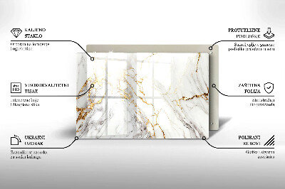 Posavaso de vidrio para velas Mármol claro con dorado