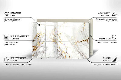 Posavaso de vidrio para velas Mármol claro con dorado