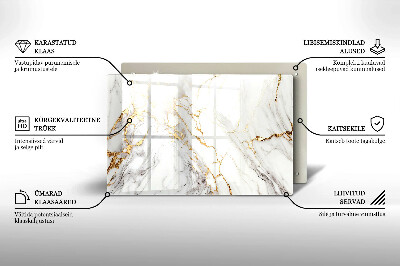 Posavaso de vidrio para velas Mármol claro con dorado