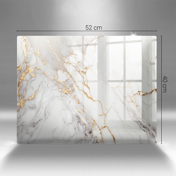 Posavaso de vidrio para velas Mármol claro con dorado