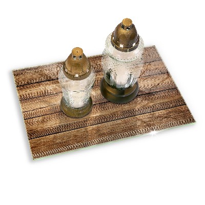 Posavaso de vidrio para velas funerarias Tableros con textura de madera