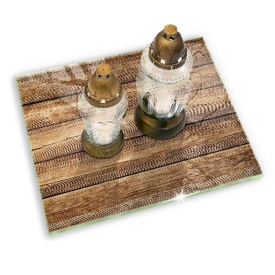 Posavaso de vidrio para velas funerarias Tableros con textura de madera