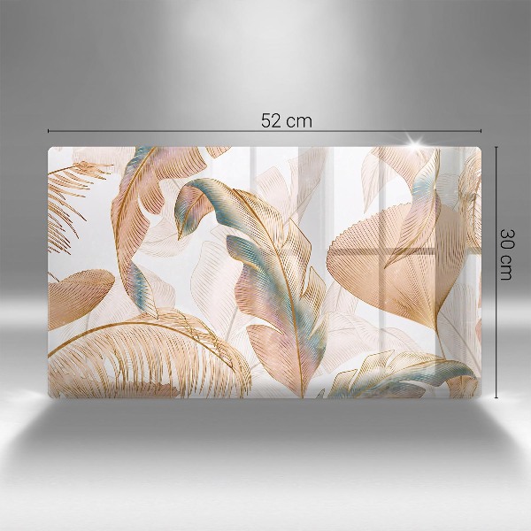 Posavaso de cristal para velas funerarias Plumas i hojas bohemias