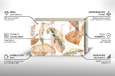 Posavaso de cristal para velas funerarias Plumas i hojas bohemias