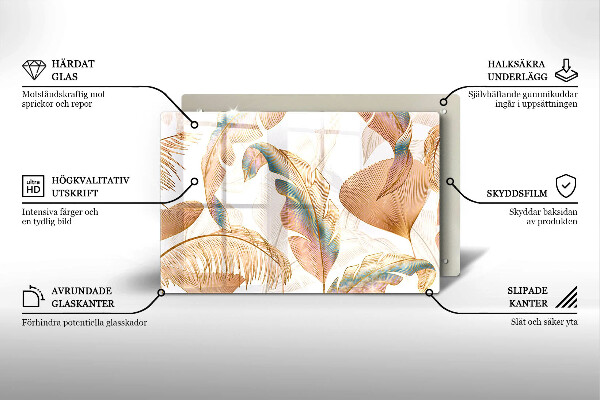 Posavaso de cristal para velas funerarias Plumas i hojas bohemias