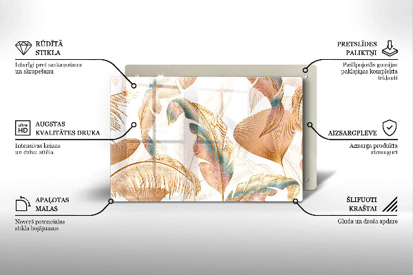 Posavaso de cristal para velas funerarias Plumas i hojas bohemias