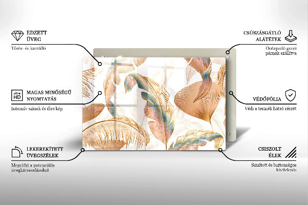 Posavaso de cristal para velas funerarias Plumas i hojas bohemias