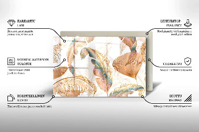 Posavaso de cristal para velas funerarias Plumas i hojas bohemias