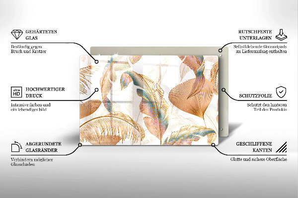 Posavaso de cristal para velas funerarias Plumas i hojas bohemias