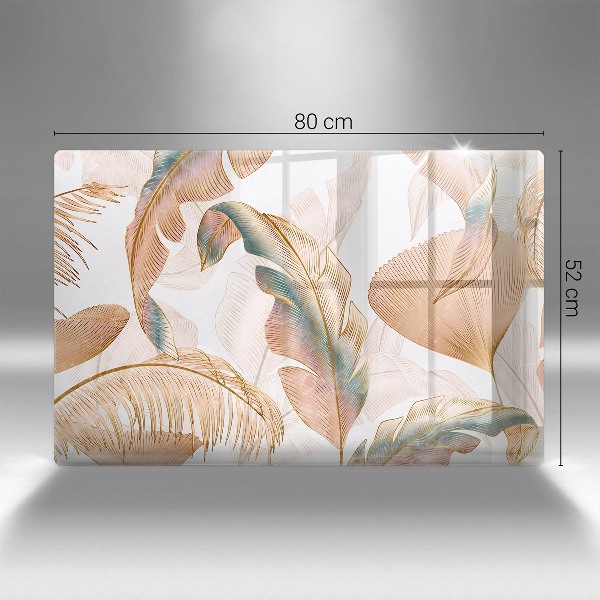 Posavaso de cristal para velas funerarias Plumas i hojas bohemias