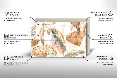 Posavaso de cristal para velas funerarias Plumas i hojas bohemias