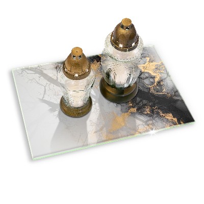 Posavaso de vidrio para velas Abstracción con oro