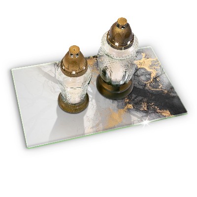 Posavaso de vidrio para velas Abstracción con oro