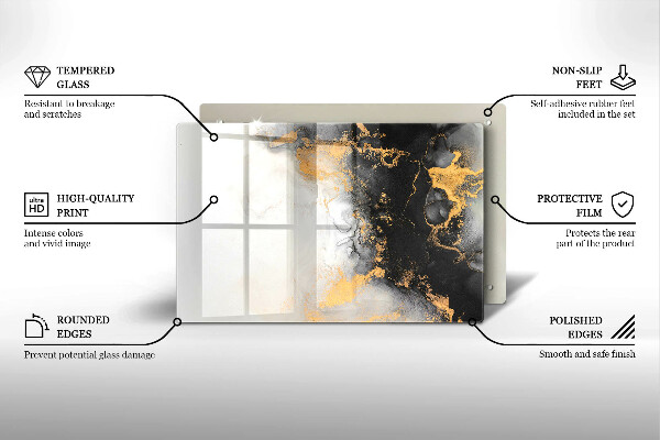 Posavaso de vidrio para velas Abstracción con oro