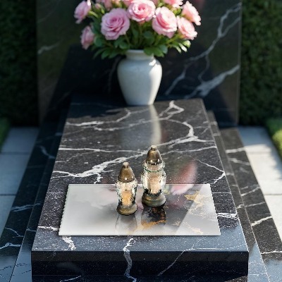 Posavaso de vidrio para velas Abstracción con oro