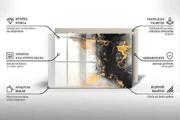 Posavaso de vidrio para velas Abstracción con oro