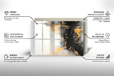 Posavaso de vidrio para velas Abstracción con oro