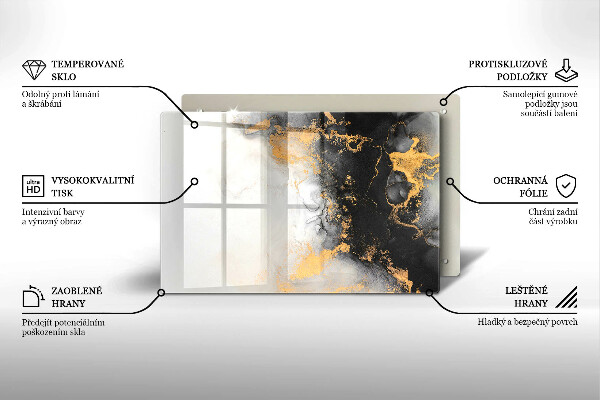 Posavaso de vidrio para velas Abstracción con oro