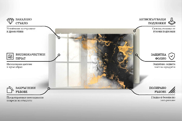 Posavaso de vidrio para velas Abstracción con oro