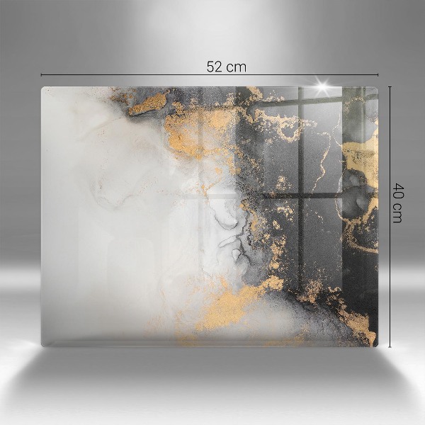 Posavaso de vidrio para velas Abstracción con oro