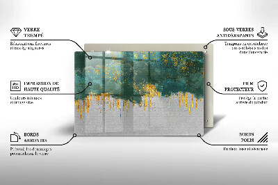 Posavaso de vidrio para velas funerarias Abstracción con oro