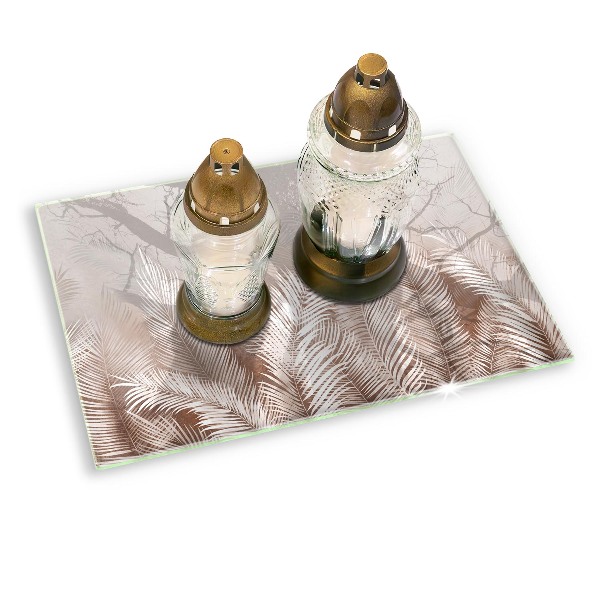 Posavaso de cristal para velas funerarias Vegetación de follaje bohemio