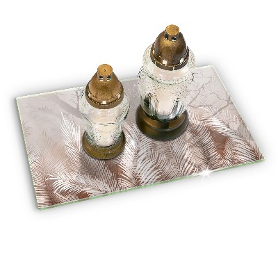 Posavaso de cristal para velas funerarias Vegetación de follaje bohemio