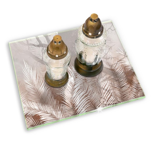 Posavaso de cristal para velas funerarias Vegetación de follaje bohemio