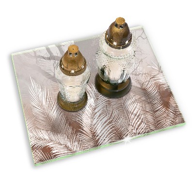 Posavaso de cristal para velas funerarias Vegetación de follaje bohemio