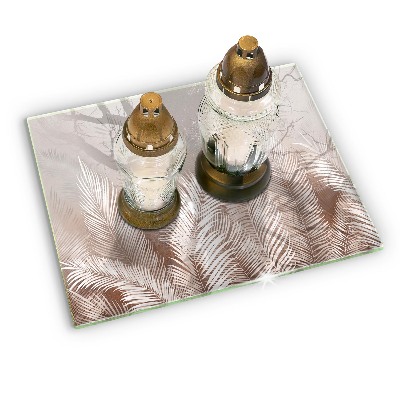 Posavaso de cristal para velas funerarias Vegetación de follaje bohemio