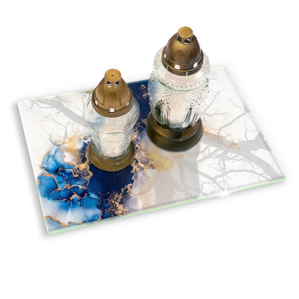 Posavaso de vidrio para velas Abstracción con azul