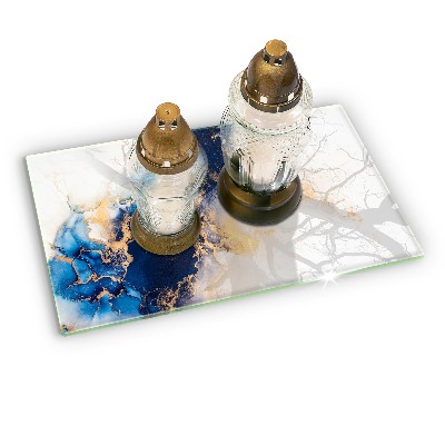 Posavaso de vidrio para velas Abstracción con azul