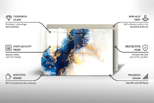 Posavaso de vidrio para velas Abstracción con azul