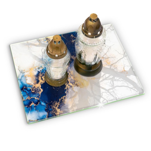 Posavaso de vidrio para velas Abstracción con azul