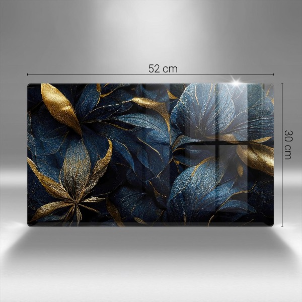 Posavaso de vidrio para velas funerarias Hojas decorativas con oro