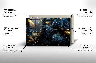 Posavaso de vidrio para velas funerarias Hojas decorativas con oro