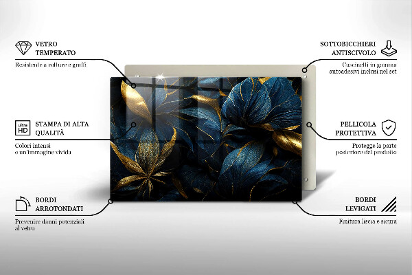 Posavaso de vidrio para velas funerarias Hojas decorativas con oro