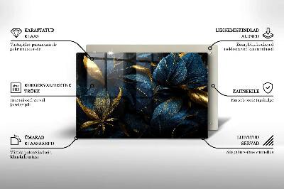 Posavaso de vidrio para velas funerarias Hojas decorativas con oro