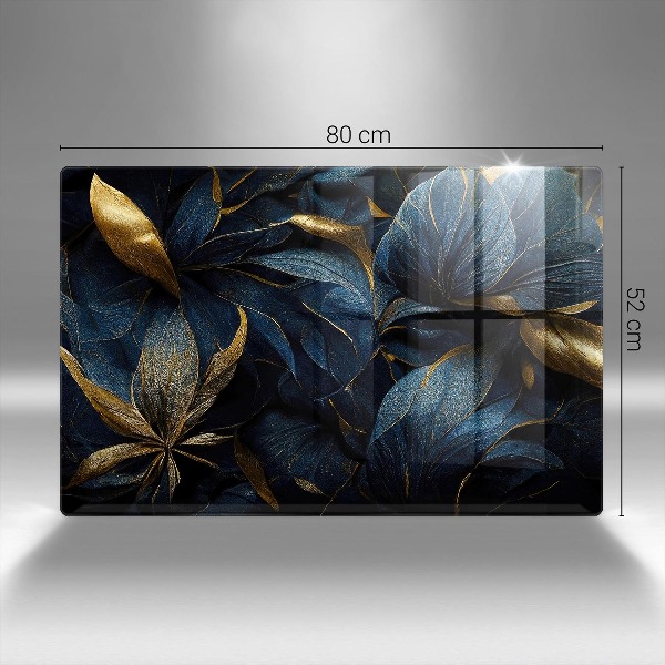 Posavaso de vidrio para velas funerarias Hojas decorativas con oro