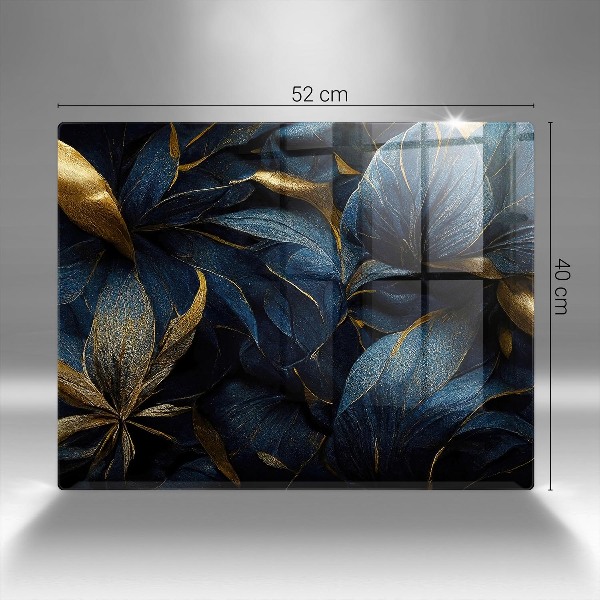 Posavaso de vidrio para velas funerarias Hojas decorativas con oro