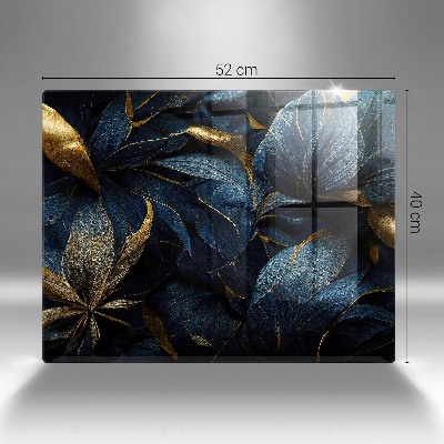 Posavaso de vidrio para velas funerarias Hojas decorativas con oro