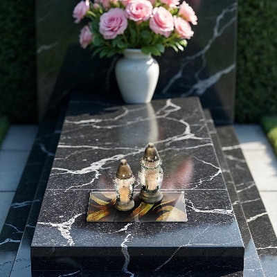 Posavaso de cristal para velas funerarias Abstracción elegante