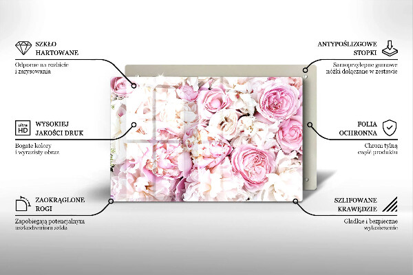 Posavaso de vidrio para velas Ramo de peonías