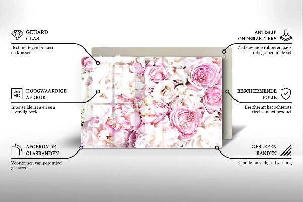 Posavaso de vidrio para velas Ramo de peonías