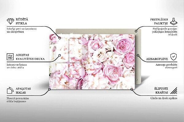 Posavaso de vidrio para velas Ramo de peonías