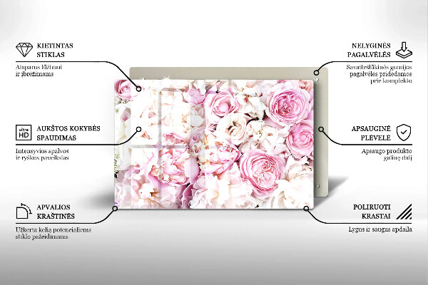 Posavaso de vidrio para velas Ramo de peonías