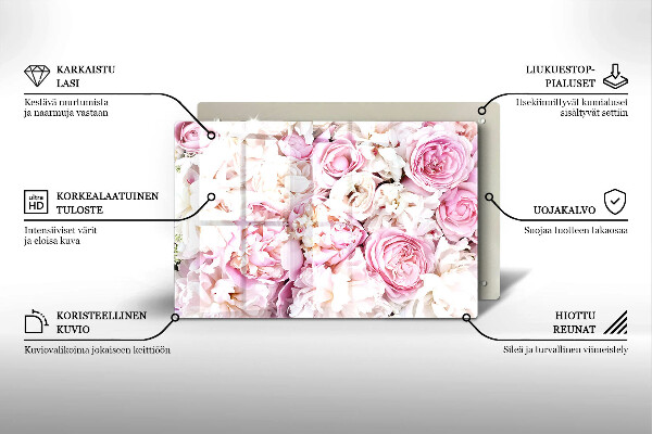 Posavaso de vidrio para velas Ramo de peonías