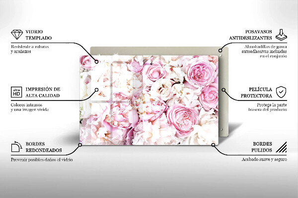 Posavaso de vidrio para velas Ramo de peonías