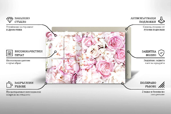 Posavaso de vidrio para velas Ramo de peonías