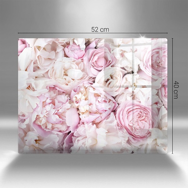 Posavaso de vidrio para velas Ramo de peonías